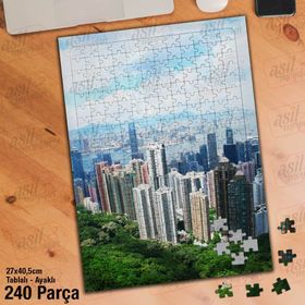 Asil Hobi Şehir-Yüksek Binalar-Manzara Yapboz-Ayak Destekli Çerçeveli 240 Parça Puzzle
