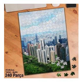 Asil Hobi Şehir-Yüksek Binalar-Manzara Yapboz-Ayak Destekli Çerçeveli 240 Parça Puzzle