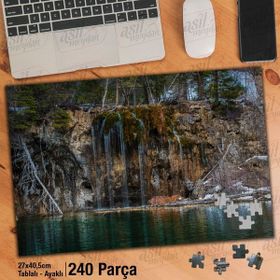 Asil Hobi Şelale-Ağaçlar-Tabiat-Manzara-Doğa Yapboz-Ayak Destekli Çerçeveli 240 Parça Puzzle