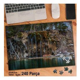 Asil Hobi Şelale-Ağaçlar-Tabiat-Manzara-Doğa Yapboz-Ayak Destekli Çerçeveli 240 Parça Puzzle