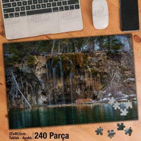 Asil Hobi Şelale-Ağaçlar-Tabiat-Manzara-Doğa Yapboz-Ayak Destekli Çerçeveli 240 Parça Puzzle