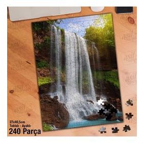 Asil Hobi Şelale-Akar Su-Doğa-Manzara Yapboz-Ayak Destekli Çerçeveli 240 Parça Puzzle