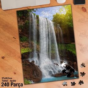 Asil Hobi Şelale-Akar Su-Doğa-Manzara Yapboz-Ayak Destekli Çerçeveli 240 Parça Puzzle