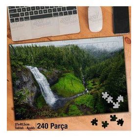 Asil Hobi Şelale-Dağlar-Peyzaj-Orman-Manzara Yapboz-Ayak Destekli Çerçeveli 240 Parça Puzzle