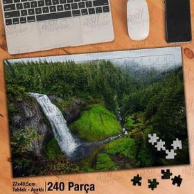 Asil Hobi Şelale-Dağlar-Peyzaj-Orman-Manzara Yapboz-Ayak Destekli Çerçeveli 240 Parça Puzzle