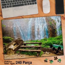 Asil Hobi Şelale-Doğa-Tabiat-Manzara Yapboz-Ayak Destekli Çerçeveli 240 Parça Puzzle