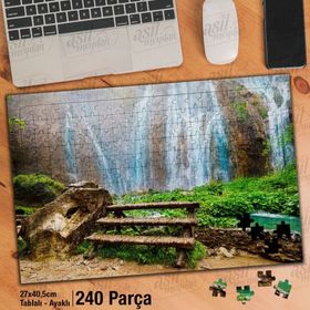 Asil Hobi Şelale-Doğa-Tabiat-Manzara Yapboz-Ayak Destekli Çerçeveli 240 Parça Puzzle