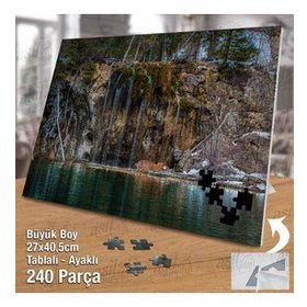 Asil Hobi Şelale-Irmak-Ağaçlar Yapboz-Ayak Destekli Çerçeveli 240 Parça Puzzle