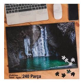 Asil Hobi Şelale-Kayalık-Manzara-Doğa Yapboz-Ayak Destekli Çerçeveli 240 Parça Puzzle