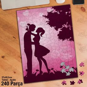 Asil Hobi Sevgili-Silüet-Aşk-Tutku Yapboz-Ayak Destekli Çerçeveli 240 Parça Puzzle
