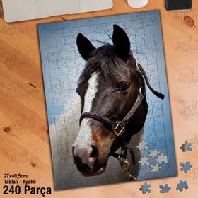 Asil Hobi Sevimli At-Vahşi Yaşam-Doğa Yapboz-Ayak Destekli Çerçeveli 240 Parça Puzzle