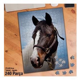 Asil Hobi Sevimli At-Vahşi Yaşam-Doğa Yapboz-Ayak Destekli Çerçeveli 240 Parça Puzzle