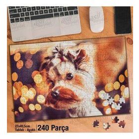 Asil Hobi Sevimli Köpek-Hayvan-Doğa-Işıklar Yapboz-Ayak Destekli Çerçeveli 240 Parça Puzzle