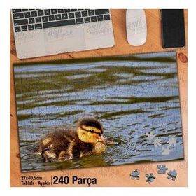 Asil Hobi Sevimli Küçük Ördek Yavrusu-Göl-Hayvan Yapboz-Ayak Destekli Çerçeveli 240 Parça Puzzle