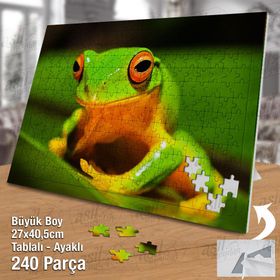 Asil Hobi Sevimli Kurbağa-Vahşi Yaşam-Amazon Yapboz-Ayak Destekli Çerçeveli 240 Parça Puzzle