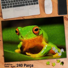Asil Hobi Sevimli Kurbağa-Vahşi Yaşam-Amazon Yapboz-Ayak Destekli Çerçeveli 240 Parça Puzzle