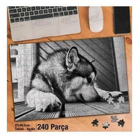 Asil Hobi Sevimli Kurt Köpeği-Hayvan-Yapboz-Ayak Destekli 240 Parça Puzzle