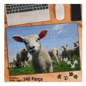 Asil Hobi Sevimli Kuzucuk-Doğa-Hayvanlar Yapboz-Ayak Destekli Çerçeveli 240 Parça Puzzle