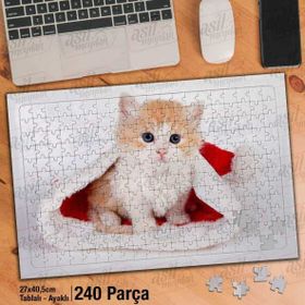 Asil Hobi Sevimli Yavru Kedi-Hayvan-Doğa Yapboz-Ayak Destekli Çerçeveli 240 Parça Puzzle