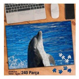 Asil Hobi Sevimli Yunus-Havuz-Gösteri Yapboz-Ayak Destekli Çerçeveli 240 Parça Puzzle