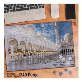 Asil Hobi Şeyh Zayed Camii-Kubbe-Minare Yapboz-Ayak Destekli Çerçeveli 240 Parça Puzzle