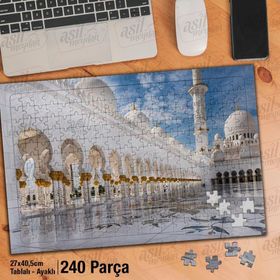 Asil Hobi Şeyh Zayed Camii-Kubbe-Minare Yapboz-Ayak Destekli Çerçeveli 240 Parça Puzzle