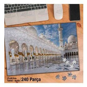 Asil Hobi Şeyh Zayed Camii-Kubbe-Minare Yapboz-Ayak Destekli Çerçeveli 240 Parça Puzzle