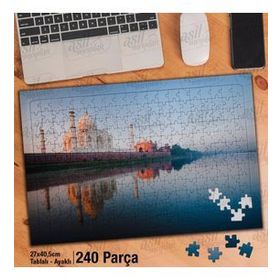 Asil Hobi Şeyh Zayed Camii-Minare-Deniz-Yansıma Yapboz-Ayak Destekli Çerçeveli 240 Parça Puzzle