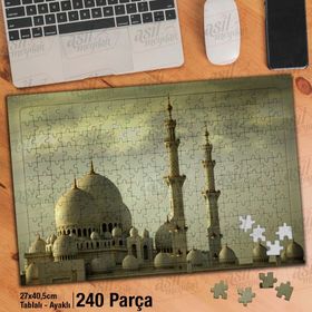 Asil Hobi Şeyh Zayed Camii-Minare-Mimari Yapboz-Ayak Destekli Çerçeveli 240 Parça Puzzle