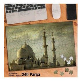 Asil Hobi Şeyh Zayed Camii-Minare-Mimari Yapboz-Ayak Destekli Çerçeveli 240 Parça Puzzle