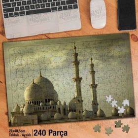 Asil Hobi Şeyh Zayed Camii-Minare-Mimari Yapboz-Ayak Destekli Çerçeveli 240 Parça Puzzle