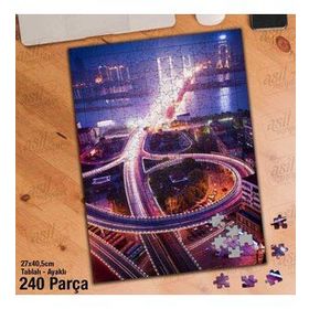Asil Hobi Shanghai Çin-Köprü Ve Şehir-Manzara Yapboz-Ayak Destekli Çerçeveli 240 Parça Puzzle