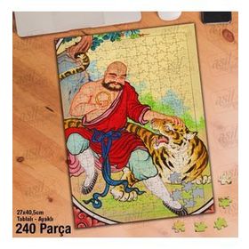 Asil Hobi Shuanglin Tapınağı Lohan Heykelleri Yapboz-Ayak Destekli Çerçeveli 240 Parça Puzzle