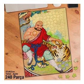 Asil Hobi Shuanglin Tapınağı Lohan Heykelleri Yapboz-Ayak Destekli Çerçeveli 240 Parça Puzzle