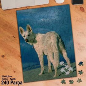 Asil Hobi Sibirya Kurt Köpeği-Hayvan Yapboz-Ayak Destekli Çerçeveli 240 Parça Puzzle