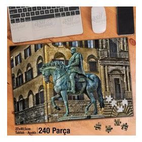 Asil Hobi Signoria Meydanı-İtalya-Heykel-Şehir Yapboz-Ayak Destekli Çerçeveli 240 Parça Puzzle