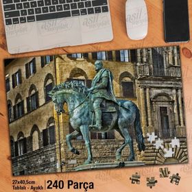 Asil Hobi Signoria Meydanı-İtalya-Heykel-Şehir Yapboz-Ayak Destekli Çerçeveli 240 Parça Puzzle
