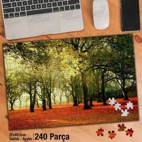 Asil Hobi Sık Ağaçlar-Orman-Gün Işığı-Doğa Yapboz-Ayak Destekli Çerçeveli 240 Parça Puzzle
