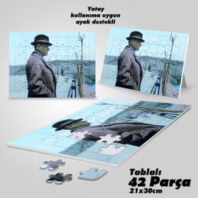 Asil Hobi Şık Modern Giyimli Mustafa Kemal Atatürk-Yapboz-Ayak Destekli Çerçeveli 42 Parça Puzzle