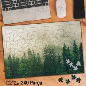 Asil Hobi Sis-Çam Ağaçları-Doğa-Tabiat Yapboz-Ayak Destekli Çerçeveli 240 Parça Puzzle