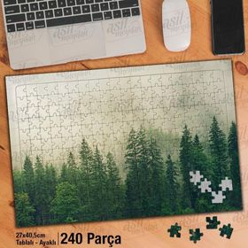 Asil Hobi Sis-Çam Ağaçları-Doğa-Tabiat Yapboz-Ayak Destekli Çerçeveli 240 Parça Puzzle