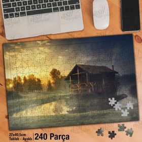Asil Hobi Sis-Gizemli Ev-Ahşap Ev-Doğa Yapboz-Ayak Destekli Çerçeveli 240 Parça Puzzle