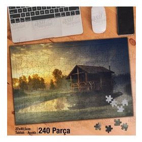 Asil Hobi Sis-Gizemli Ev-Ahşap Ev-Doğa Yapboz-Ayak Destekli Çerçeveli 240 Parça Puzzle