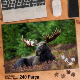 Asil Hobi Siyah Geyik-Vahşi Hayvan-Doğa Yapboz-Ayak Destekli Çerçeveli 240 Parça Puzzle