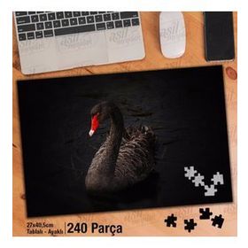 Asil Hobi Siyah Ördek-Göl-Doğa-Tabiat-Kuş Yapboz-Ayak Destekli Çerçeveli 240 Parça Puzzle