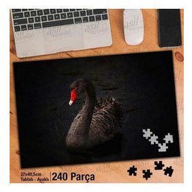 Asil Hobi Siyah Ördek-Göl-Doğa-Tabiat-Kuş Yapboz-Ayak Destekli Çerçeveli 240 Parça Puzzle
