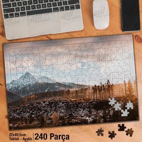Asil Hobi Slovakya-Karlı Dağlar-Ağaç-Manzara Yapboz-Ayak Destekli Çerçeveli 240 Parça Puzzle