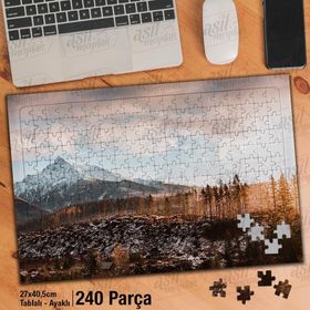 Asil Hobi Slovakya-Karlı Dağlar-Ağaç-Manzara Yapboz-Ayak Destekli Çerçeveli 240 Parça Puzzle