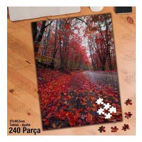 Asil Hobi Sonbahar-Ağaçlar-Kırmızı Yapraklar Yapboz-Ayak Destekli Çerçeveli 240 Parça Puzzle