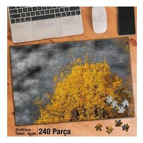 Asil Hobi Sonbahar-Gri Bulutlar-Doğa-Ağaç Yapboz-Ayak Destekli Çerçeveli 240 Parça Puzzle